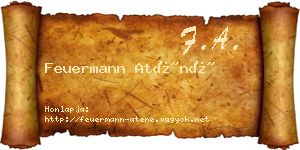 Feuermann Aténé névjegykártya